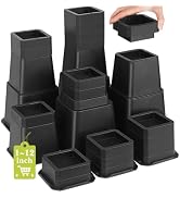 28 PCS Bed Risers 12 Inch Heavy Duty, Adjustable Furniture Risers up to 12 Inch Lift 12 Heights O...