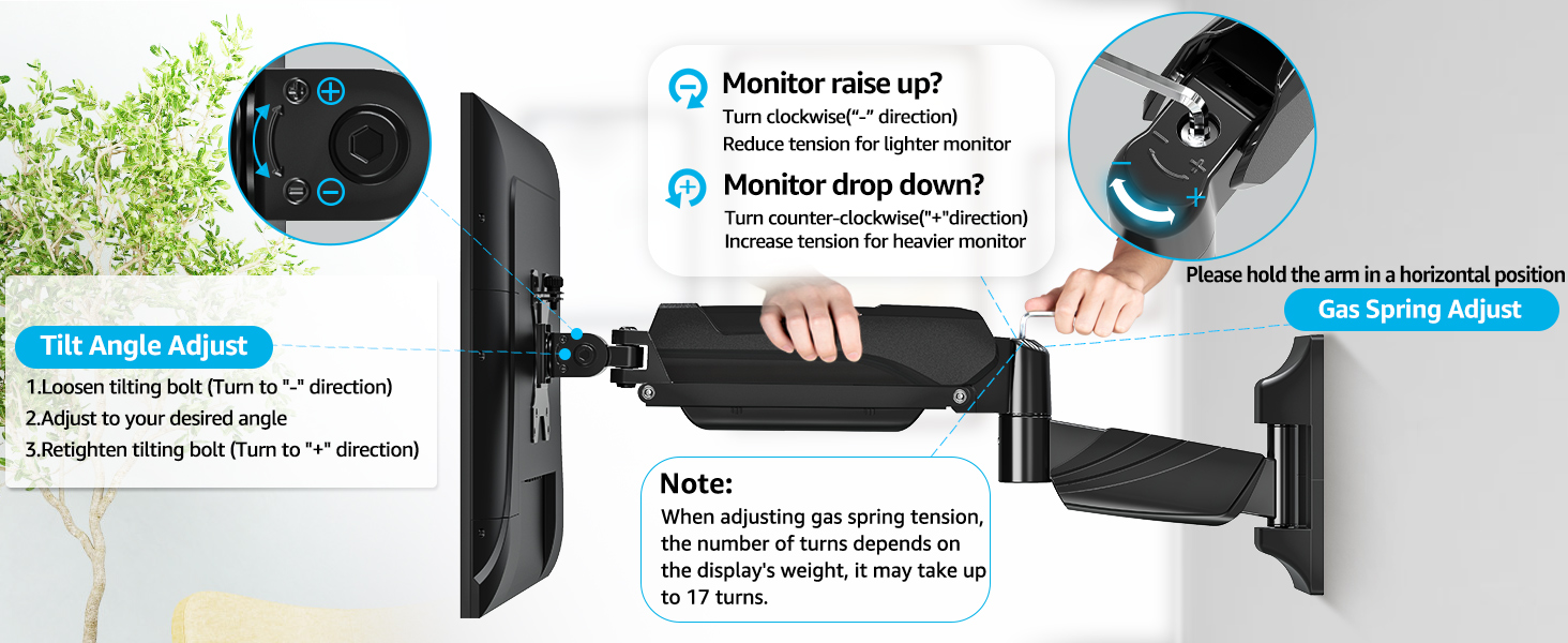 single monitor wall mount arm