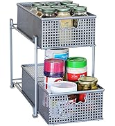 DecoBrothers 2 Tier Bathroom Storage Organizer with Pull-Out Drawer, Silver