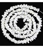 HAAMIIQII 5-8mm Natural White Mother of Pearl Shell Chips Beads Irregular Chip Stones Loose Gemst...