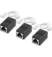 Menewstart RJ11 to RJ45 Cable Adapter 8 inches, 3 Pack, Phone Jack Line RJ11 6P4C to Ethernet 8P8...