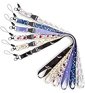 6 Pack Lanyard white Black roses and black one with moonLanyards with id Badges Holder Rose neck ...