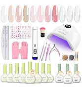 MelodySusie Gel Nail Polish Kit with P-Plus30F UV Nail Lamp - Handheld Cordless P-Art01R UV Light...
