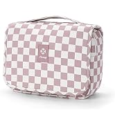 Narwey Small Hanging Travel Toiletry Bag for Traveling Women, Checkered Travel Bag for Toiletries...