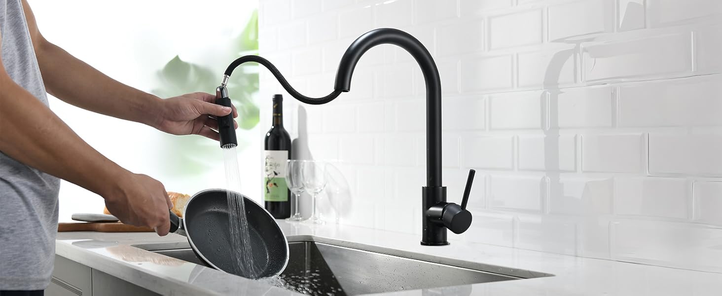 kraus black kitchen sink faucet
