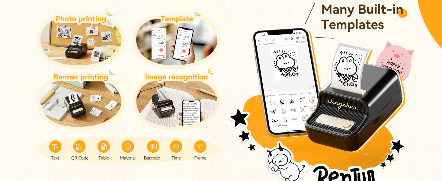 many templates built-in powerful niimbot app