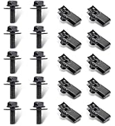 Hugwits 10 Sets M6-1.0 Automotive Body Bolts & U-Nut Clips, Metal Rust-Resistant U Retainer, Univ...