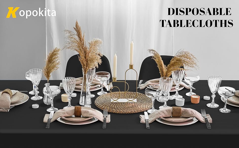 black tablecloth