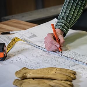 Double sided tape markings for versatility of measurements