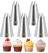 Suuker 1M Piping Tips, Stainless Steel Large Star Piping Tips Set, Cupcake Pastry Tips for Cookie...