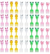 40 Pieces Frog Shaped Animal Food Picks for Lunchbox, Mini Fun Fruit Picks, Lunch Picks for Bento...