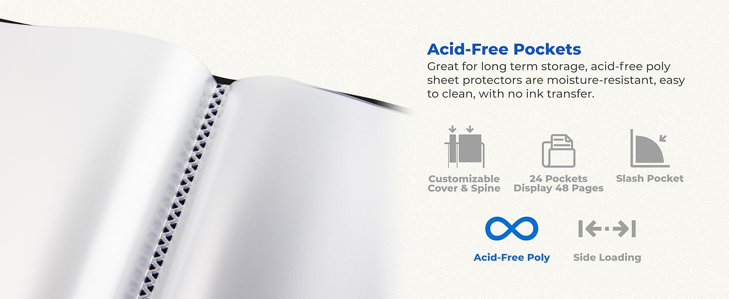 Dunwell Presentation Book 8.5x11 H - Acid-Free Pockets