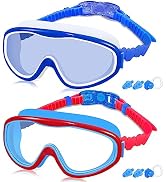 COOLOO Kids Swim Goggles for Age 3-15, 2 Pack Kids Goggles for Swimming with Nose Cover, No Leaki...