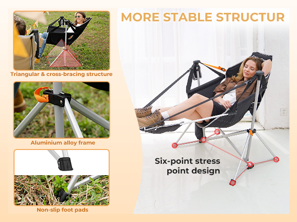 portable hammock chair-Reinforced triangular frame – stability and balance you can trust