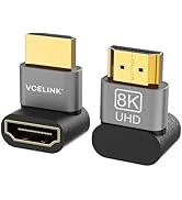 VCELINK 8K HDMI 2.1 270 Degree Adapter, 48Gbps UHD Down Right Angle Male to Female Wall Extender ...