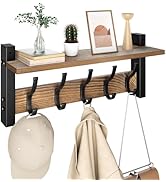 Optish Coat Rack Wall Mount with Shelf, 17.1 Inch Coat Hanger Walls Mounted, Hat Rack for Walls, ...