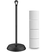KASUNTO Toilet Paper Holder with Rustproof, Metal Free Standing Toilet Paper Stand Storage for Ba...