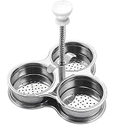 BOENLU Egg Poachers with 3 Stainless Steel Grids, Non Stick Pocket Egg Cups for Quick, Easy, and ...