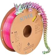 Sovol PLA Filament Silk Tri Color Co-Extrusion 1.75mm, 3D Printer Filament 1kg/ 2.2lbs, Shiny Sil...