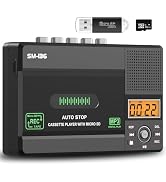 SEMIER Small Cassette Tape Player, USB C or SD Card Audio Cassette to MP3 Digital Converter, Reco...