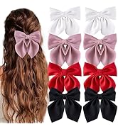 hisial 8 Pcs Hair Bows for Women Short Tail Bow Hair Clips Small Alligator Barrettes Cute Accesso...