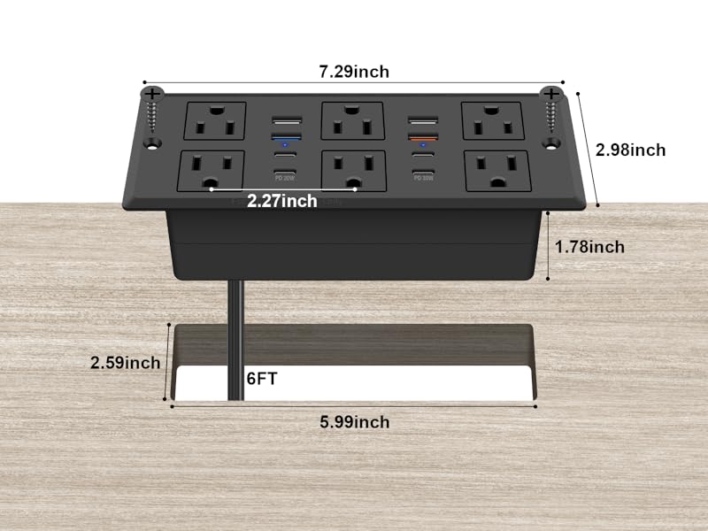 furniture flush mount power strip