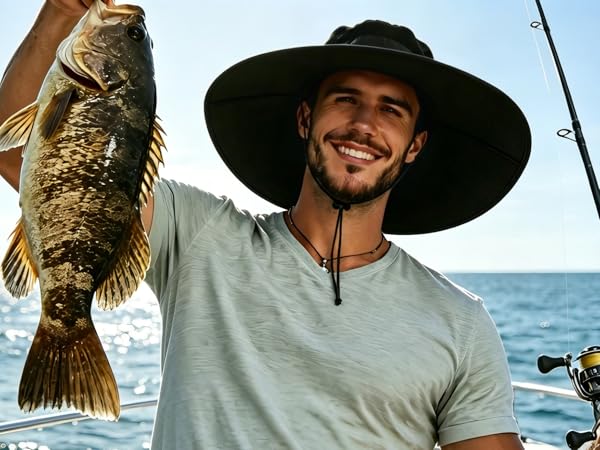 wide brim fishing hat