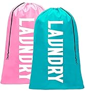 Fiodrmy 2 Pack XL Travel Laundry Bag, Machine Washable Dirty Clothes Organizer, Large Enough to H...