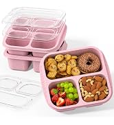 Enstphjoy Snack Boxes (3 Pack) - Stackable Bento Boxes with 3 Compartments, Meal Prep Containers ...