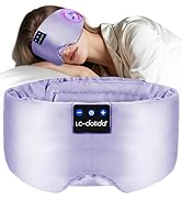 LC-dolida Luxurious Silk Soft Sleep Mask, Sleep Headphones with Bluetooth 5.4 for Side Sleeper, T...