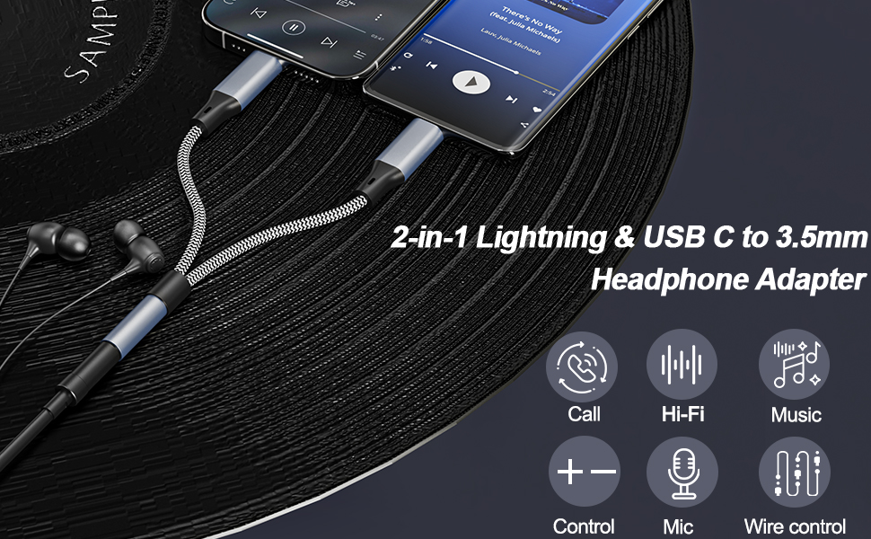 3.5mm to usb c and lightning