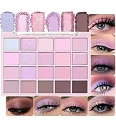 CAKAILA 20Colors Light Purple Pink Nude Basics Matte Eyeshadow Palette,Eye Shadow Travel Makeup P...