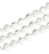 PH PandaHall 100pcs 12mm Electroplate Glass Beads Briollete Faceted Beads Rainbow Plated Clear Cr...