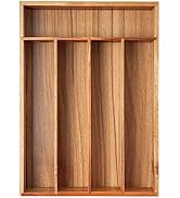 Besilord Silverware Organizer Kitchen Drawer Organizer Utensil Organizer Acacia Silverware Holder...