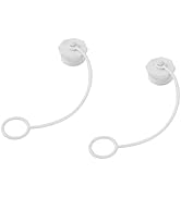 TonGass (2-Pack, White) Coupler Hose Plugs with Straps, Easy Twist 3/4" MPT Connectors Compatible...