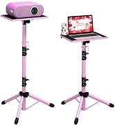 DECOSIS Pink Projector Stand Tripod 23.5" - 46.5", Laptop Tripod Stand Height Adjustable with Goo...