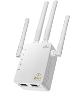 AC1200 WiFi Extender Signal Booster, Covers Up to 10000 Sq.ft and 60 Devices, 1200Mbps Dualband 2...
