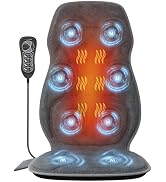 Back Massager with Heat, Plush Vibration Seat Cushion for Home Office | Soft Plush Fabric Cover; ...