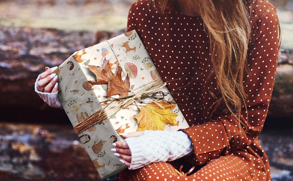 woodland wrapping paper