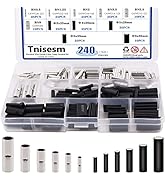 Tnisesm 240 Pcs Seamless Uninsulated Butt connectors 26-8 AWG Gauge, Non-Insulated Butt Connector...