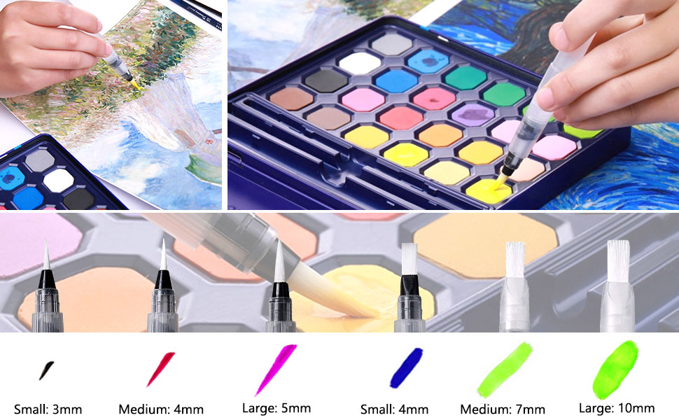 Watercolor pen size