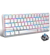abucow 60% Wireless Mechanical Gaming Keyboard Bluetooth 2.4G RGB Backlit Anti-Ghosting Compact 6...