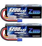 Zeee 3S Lipo Battery 5200mAh 11.1V 80C with EC3 Plug Hard Case Battery for RC Car Boat Truck Heli...