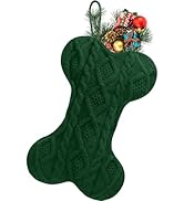 Doitory Dog Christmas Stocking, Large Bone Shape Knit Christmas Stockings for Dogs, Xmas Party Ha...