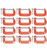 MAXPOWER 2 Inch C-clamp, 12 Pieces C Clamps Set, 2-Inch Jaw Opening, Throat Depth 1-3/16-Inch