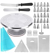 Kootek 35 Pcs Cake Decorating Kit Supplies, 12 Inch Cake Turntable, Baking Supplies Aluminium All...