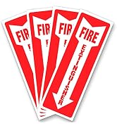 ASSURED SIGNS Fire Extinguisher Signs, Safety Sign Sticker 4 Pack 4" X 12" - 5 Mil Vinyl Bright R...