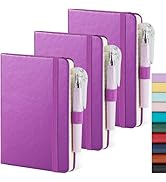 NIRMIRO (3 Pack) Pocket Journal Notebook, Small Mini Notepad with Pens for Work, hardcover A6 Not...