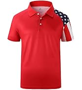 ZITY Men's Flag Golf Polo Shirts Short Sleeve Tactical Collared Shirt Men Outdoor Moisture Wickin...