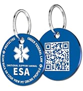 MYLUCKYTAG QR Code ESA Emotional Support Dog ID Tag - Pet Online Profile - Scan QR Receive Instan...